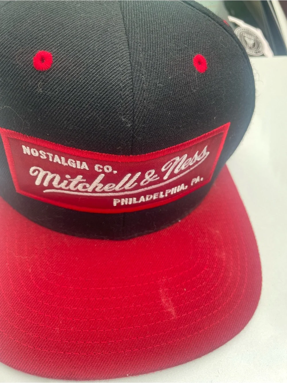 The Game Black and White Adjustable Hat with Red Star Tag